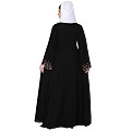 Fashionable Umbrella abaya with embroidery work - Black